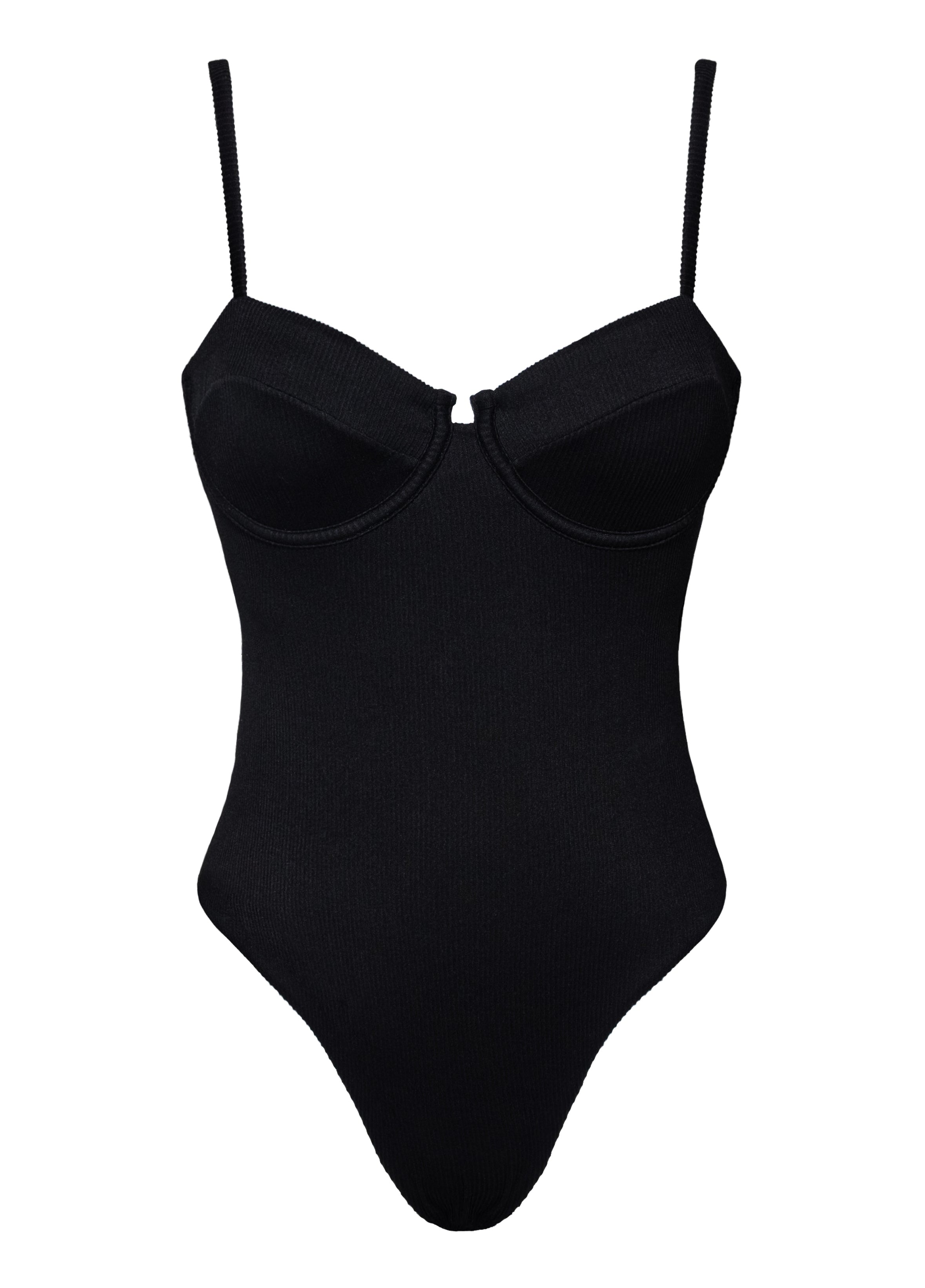 ONE PIECE CAPRI BLACK RIB